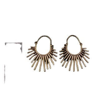 Nuevo Superventas Pendientes de Latón Brillante con Diseño de Amanecer, Chapados en Oro de 18k, Estilo Tribal Vintage, de Moda, al por Mayor para Mujer - Product Image 4