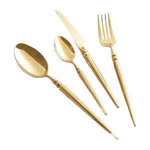 Ensemble de couverts de luxe en acier inoxydable doré 18/10 ensembles de couverts de cuisine - Product Image 1