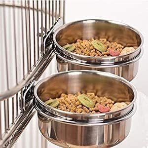 Heavy Quantity Selling Portable Stainless Steel <b>Bird</b> Coop Cup <b>Bird</b> <b>Cage</b> Water Food Bowl Holder Dish Cups for Parrot <b>Birds</b> - Product Image 6