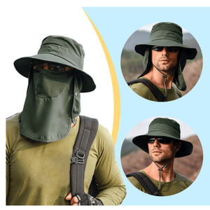 Cappello a secchiello protezione a tesa larga UV per gli uomini per le escursioni in campeggio Safari di pesca - Product Image 3