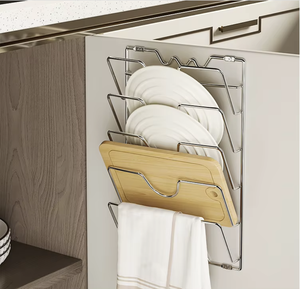 Organizador de tapas de ollas de 5 niveles, fabricado en Vietnam, de alta calidad, OEM/ODM, estante metálico de almacenamiento para puerta de armario de cocina - Product Image 3