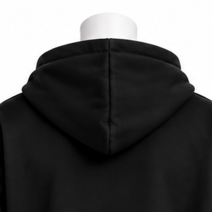 Sweat-shirt à capuche noir brodé motif bouquet de fleurs d'hiver, avec poche kangourou, coupe oversize, style streetwear décontracté, éco-responsable - Product Image 4