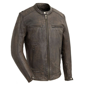 Wholesale Customized Vintage Jacket Biker Hot Selling Men's Clothing 100% Genuine Leather Jacket New Fashion Men Leather Jacket - Product Image 1