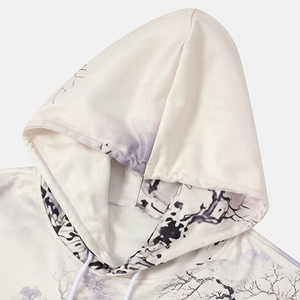 Sudadera con Capucha Estilo Chino para Hombre, Corte Holgado, Estampada, Manga Larga, Tejida en Poliéster, para Otoño, con Diseño de Bolsillo - Product Image 3