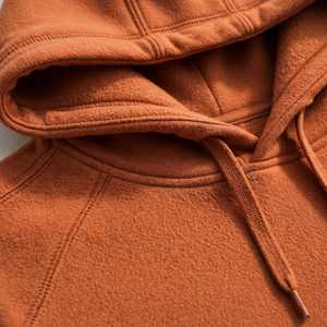 Men's Rust <b>Orange</b> Pullover <b>Hoodie</b> Casual Solid Color Hooded Sweatshirt with Kangaroo Pocket - Product Image 4