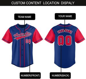 Maillot de baseball personnalisé pour équipe nationale, chemise boutonnée style hip-hop, nom et numéro personnalisés pour hommes, femmes et jeunes - Product Image 5