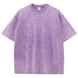 Camiseta estampada personalizada lavada con estampado de algodón 100% para mujeres y hombres, Camiseta holgada con cuello redondo, camisetas de manga corta, camisetas informales Vintage - Product Image 5