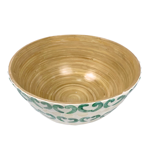 ชามไม้ไผ่ฝังลายหัวใจสีเขียวสำหรับตกแต่งบ้านและห้องครัว - Product Image 2