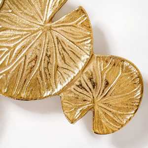 Table Perfection Gold Plated Leaf <b>Decorative</b> Tray Bohemian Style Plant Pattern Irregular Shape Single Piece Accent <b>Decor</b> - Product Image 1