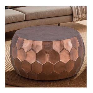 Mesa de centro moderna pequeña, retro, de aluminio, simple, portátil, de lujo, para sala de estar, mesa auxiliar para cama - Product Image 5