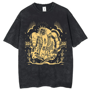 Camiseta Gráfica Vintage para Hombre con Lavado Ácido, Clair Obscur Expedition 33 Esquie Dark Fantasy, Camiseta Oversize de Algodón - Product Image 4