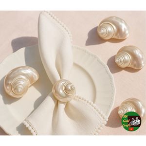 Porte-serviettes artisanaux en coquillages marins pour la décoration de mariages, événements, fêtes et la présentation sur les tables de restaurant - Product Image 4