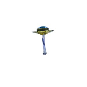 Anillo Clásico de Plata de Ley 925 Chapado en Oro con Topacio Azul para Mujer, Joyería para Bodas - Product Image 4