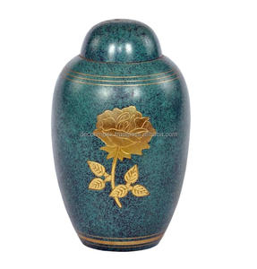 Urnes de crémation de qualité supérieure et ensemble de 2 en métal en laiton fait à la main belle pour souvenir mémorial cendres humaines conteneur Pot Pot - Product Image 5