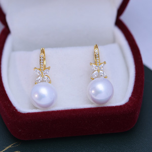 Pendientes de Perlas de Agua Dulce de 11-12 mm, Blancas, con Luz Intensa, Ligeras Imperfecciones, Plata S925, Diseño de Dragón, Pendientes de Perlas de Alta Calidad S925 - Product Image 5