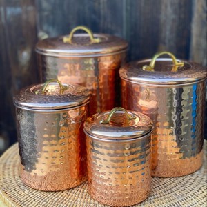 Classic Pure Copper <b>Decorative</b> Storage <b>Jar</b> With Lid Kitchen Container For Tea Coffee Sugar Spices Dry Food Pantry Use In Home - Product Image 3
