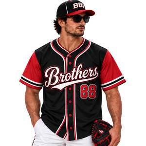Maillot de baseball personnalisé pour homme, vert foncé, manches crème, boutons, broderie en twill, uniforme d'équipe respirant, chemise de softball - Product Image 6