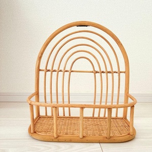Rattan <b>wall</b> <b>mounted</b> storage racks arched display shelf organizer <b>bookcase</b> holders for bathroom living room - Product Image 1