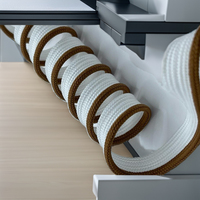Cordons de lacet plats tressés robustes et écologiques de 10 mm, 100 % polyester, marron et blanc, pour vêtements, sacs, chaussures et textiles de maison