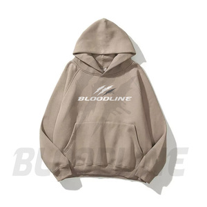 เสื้อฮู้ด BLOODLINE สีชมพู ยูนิเซ็กส์  โลโก้ด้านหน้า ผ้ากันยับ แห้งเร็ว ระบายอากาศได้ดี ผ้าฝ้ายฟลีซ 100% ทรงปกติ สไตล์ฮิปฮอป - Product Image 1