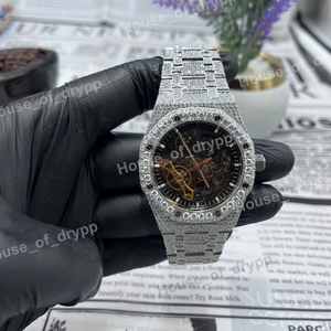 Reloj de Pulsera Mecánico de Lujo Unisex con Esfera de Esqueleto, Acero Inoxidable, Diamantes de Moissanita, Estilo Hip Hop, Regalo - Product Image 2