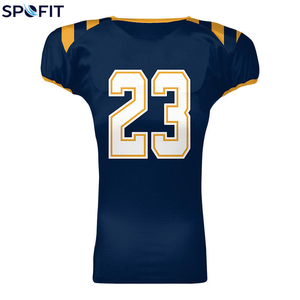 Maillot de football américain SPOFIT pour homme, col en V, manches courtes, maille respirante, service de sublimation personnalisé, numéro personnalisé sur le devant - Product Image 2