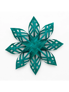 Natural Woven Bamboo Snowflake Decoration Vietnam Factory Handmade Bamboo Snowflake Decoration For Window And Wall Holiday Decor - Product Image 2