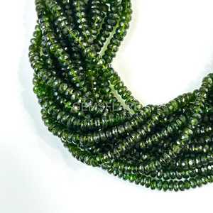 Cuentas facetadas de diopsido cromado natural de 4-6 mm, cuentas de diopsido cromado al por mayor, cuentas facetadas de piedras preciosas para joyería. - Product Image 4
