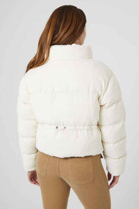 Chaqueta Acolchada Elegante para Mujer, Abrigo de Invierno con Capucha, Cierre de Cremallera, Mangas Largas, Capa Exterior Suave de Poliéster para Uso Diario - Product Image 5