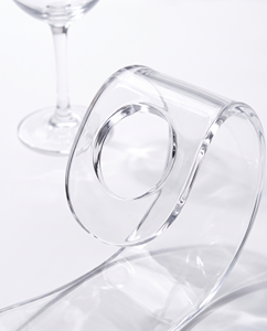 Modern Clear Acrylic Glossy Finish Pre-Assembled for Countertop Corner Wine Holder Rack Stylish Design Home <b>Bar</b> Kitchen - Product Image 6