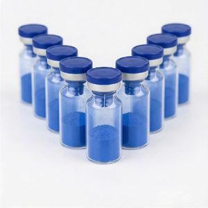 Matière première cosmétique : Peptide de cuivre bleu GHK-Cu en flacons pour poudre fixante raffermissante pour le corps, pureté 99 %, livraison sécurisée, Gotas - Product Image 4