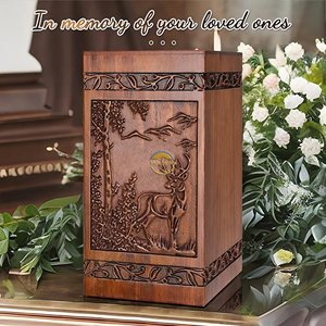 Decorative Wooden <b>Ashes</b> <b>Box</b> with Engraved Lid OEM Funeral Wooden Urn Factory Direct Supply Walnut Wood Memorial Urn for <b>Ashes</b> - Product Image 3