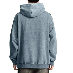 Sweat-shirt à capuche surdimensionné pour homme, couleur unie, coton, tissu molletonné français, vêtements décontractés pour l'automne - Product Image 6