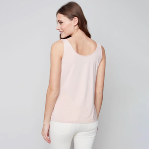 Camiseta sin mangas con cuello en V para mujer, de color sólido, tejida en algodón, informal, de corte regular. - Product Image 3