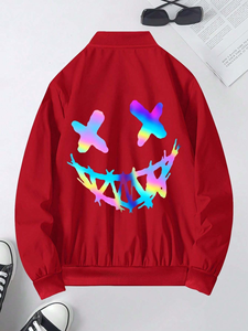 Chaqueta Varsity Personalizada con Logotipo para Hombre, Cuerpo de Lana Roja, Mangas de Cuero Crema, Chaqueta Letterman con Parche de Chenilla Bordado, Fabricación OEM - Product Image 4