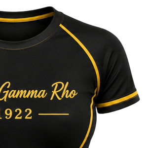 Camiseta de Compresión Personalizada para Mujer, Sigma Gamma Rho, Letras Griegas, Deportiva, Elástica, Manga Corta, para Entrenamiento, Venta al Por Mayor - Product Image 5