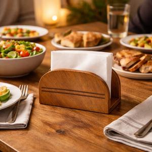 Support à serviettes en bois haut de gamme, distributeur de mouchoirs de table fait main en bois pour la maison, la cuisine et la salle à manger - Product Image 5