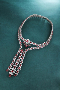 Conjunto de Collar y Pendientes de Rubí en Forma de Pera, Joyería de Moda con Piedra Roja Delicada de Lujo, Regalo de Boda para Mujer - Product Image 4