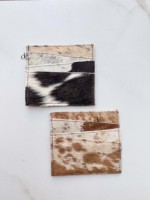 Dompet kartu ATM kulit sapi, dompet genggam gaya Barat Unisex