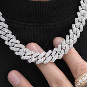 Premium Cuban Link Necklace for Men with Lab Grown Diamond Style Brilliant Hip Hop Fashion Jewelry for Modern Streetwear Looks - Product Image 2