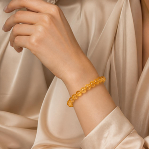Pulsera de Citrino Natural, Piedra de Nacimiento de Noviembre, Cuentas Redondas de 8mm, Pulsera de Piedras Preciosas Curativas para Mujeres y Hombres - Product Image 5