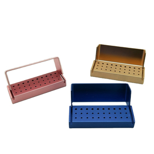Caja organizadora de fresas dentales de 30 orificios de aluminio, soporte de fresas autoclavable - Product Image 1