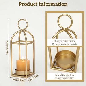 Lanterne Traditionnelle en Métal Porte-Bougie pour Décoration Maison Jardin Patio Mariage Fête Restaurant Hôtel Éclairage Décoratif Vente en Gros - Product Image 3