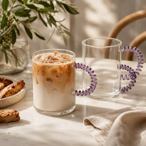 Tasse à café en verre borosilicate coloré de 400 ml, faite à la main, sans plomb, pour expresso et latte, vente en gros - Product Image 6