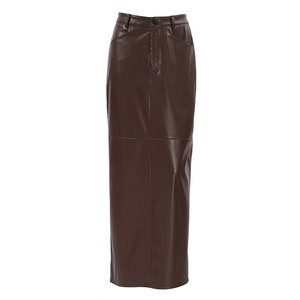 Minifalda de Cuero Genuino Personalizada de Primera Calidad para Mujer, Cintura Alta, Suave, Ropa de Moda de Lujo, Servicio de Muestras al por Mayor OEM ODM - Product Image 2