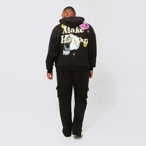 Sweat à capuche oversize en coton 100% de qualité supérieure, imprimé en relief, avec votre propre logo, couleur et impression, pour hommes - Product Image 5