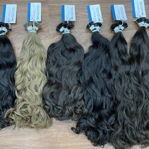 Extensiones de Cabello Natural con Punta Plana de Queratina, Ondulado Natural, Extensiones de Cabello Vietnamita de Alta Calidad, Todos los Colores - Product Image 1