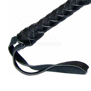 Fouet d'équitation avec manche durable et attache en cuir, fouet de compétition pour le dressage et le saut d'obstacles en cuir PU - Product Image 5