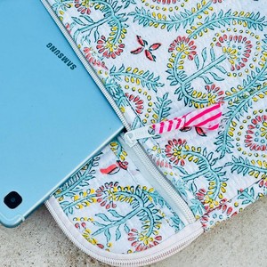 Designer Luxurious Modern Soft Portable Pure Cotton Quilted <b>Laptop</b> <b>Sleeve</b> Multi Pocket Zipper Case Handmade - Product Image 5
