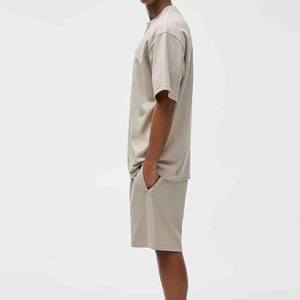 Wholesale Men's Summer Casual 2-Piece Breathable Eco-Friendly 100% Bamboo Fiber T-Shirt and Shorts <b>Set</b> High Quality Twin <b>Set</b> - Product Image 3